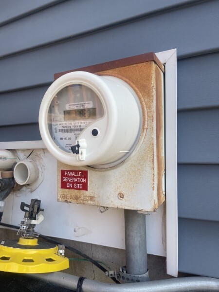 Original rusted meter and outdated panel