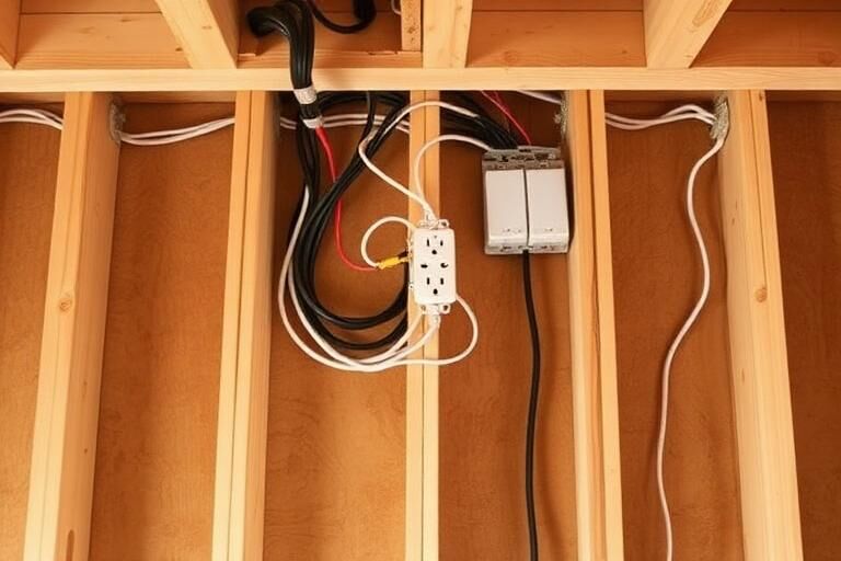 Electrical rough-in wiring for a residential remodel